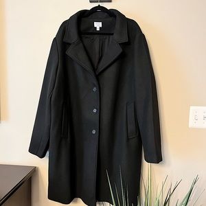 Time and Tru Women's Faux Wool Button
Front Dad Coat-Black 3x Never Worn